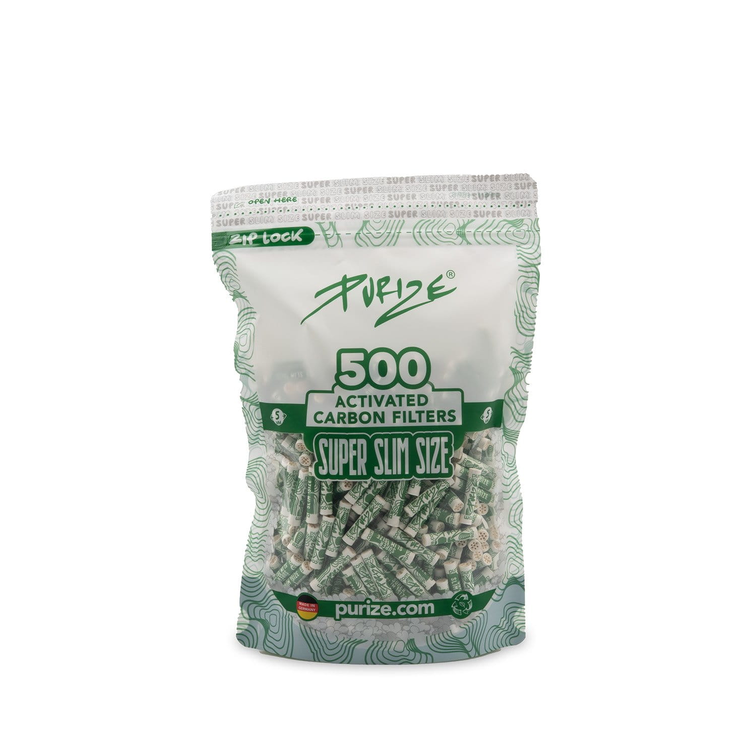 Na zdjęciu widoczne są Filtry z Aktywnym Węglem Purize Super Slim 500 sztuk - White.