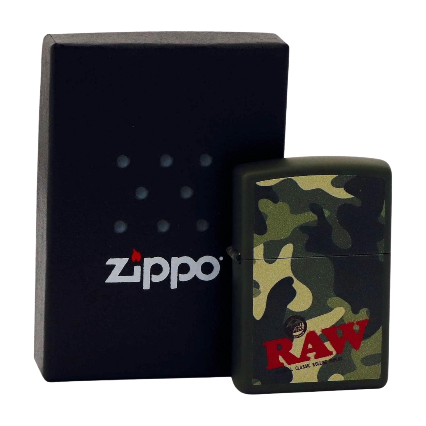 Zdjęcie przedstawia Zapalniczka Benzynowa Zippo RAW Moro (Camo).
