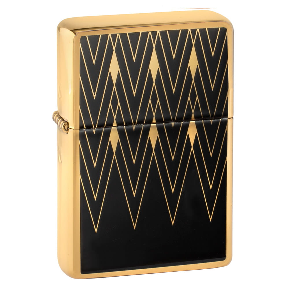 Zdjęcie przedstawia Zapalniczka benzynowa Tasman BRASS Art Deco.