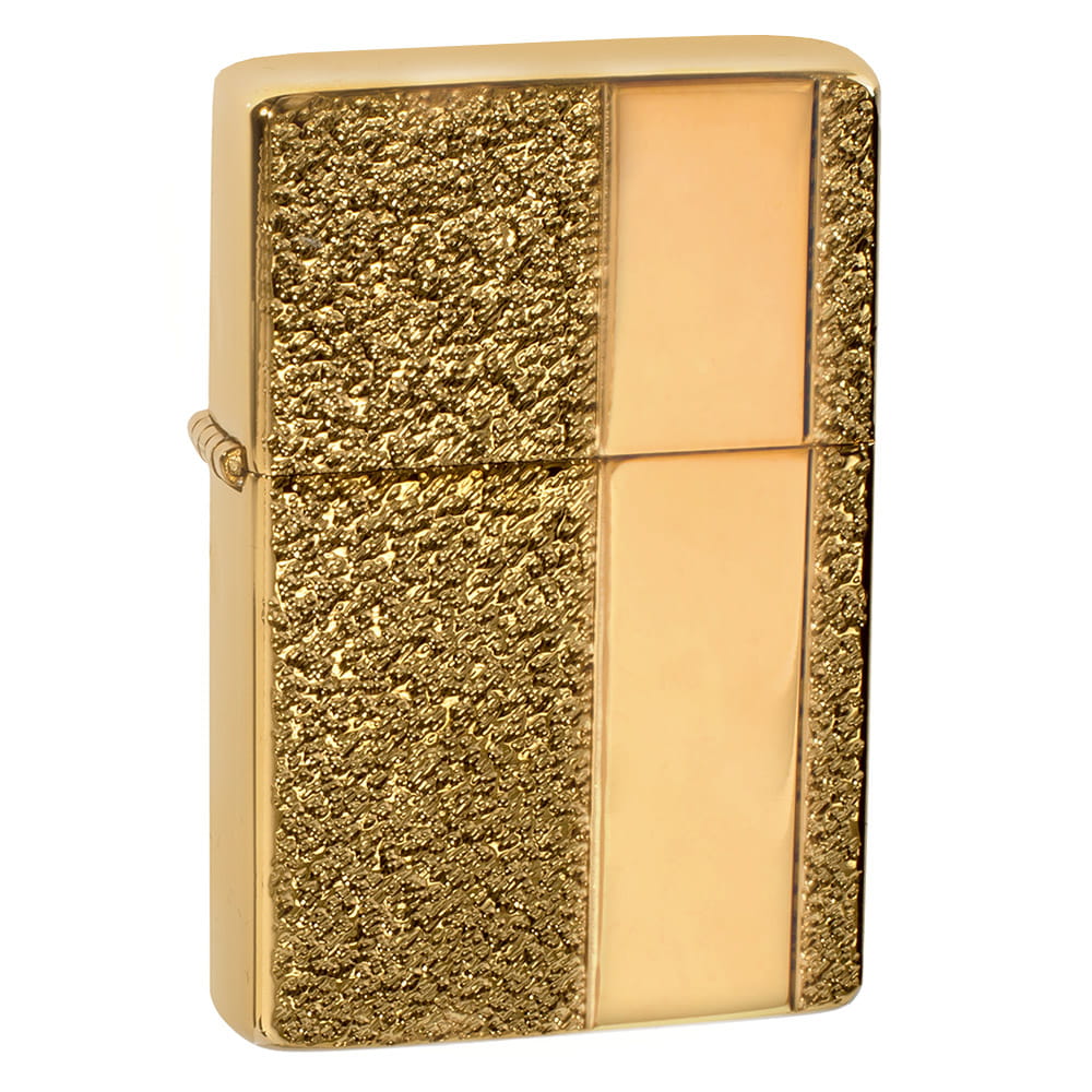 Zdjęcie przedstawia Zapalniczka Tasman BRASS Stone gold.