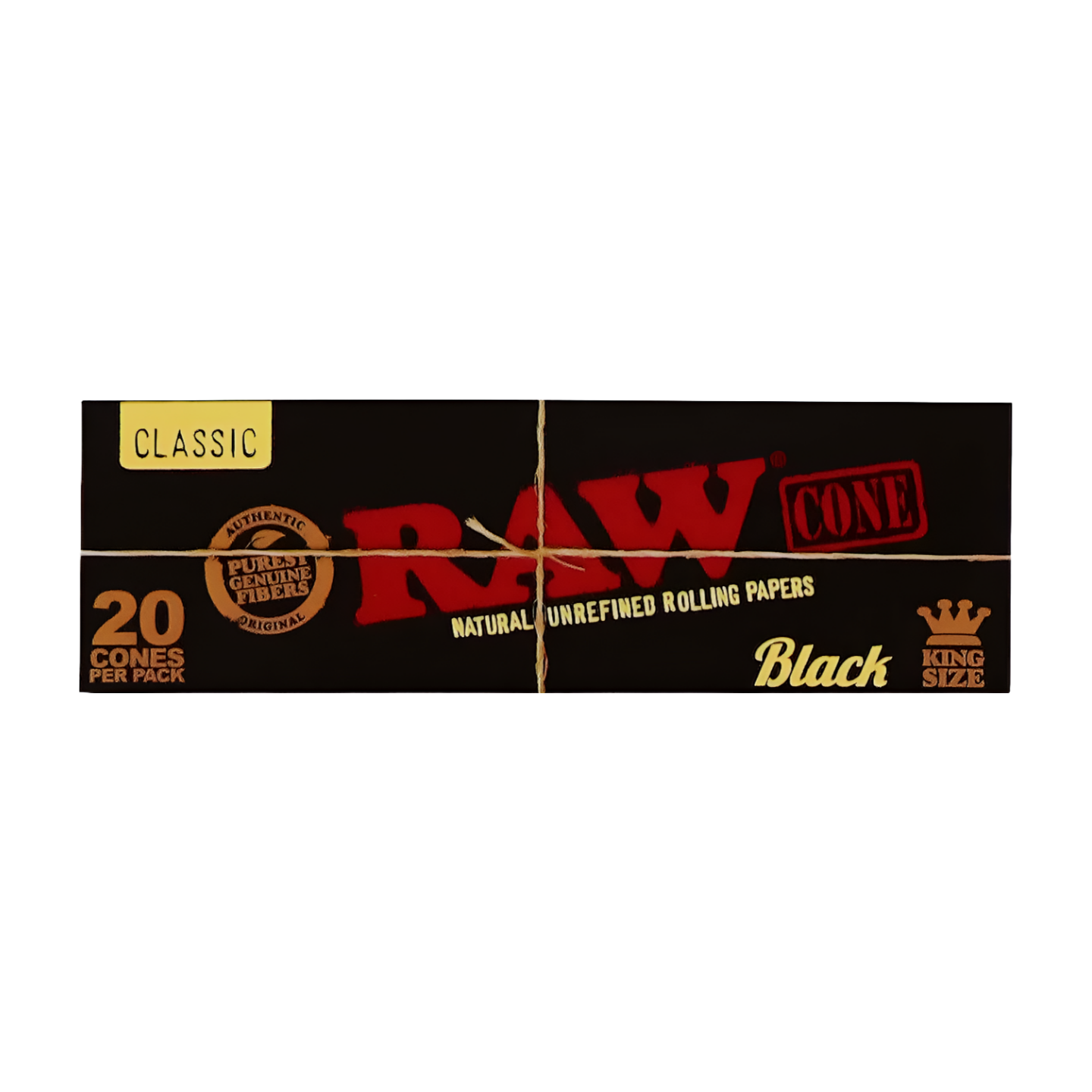 Zdjęcie przedstawia produkt Skręcone bibułki RAW Black KS z filtrami 20szt.