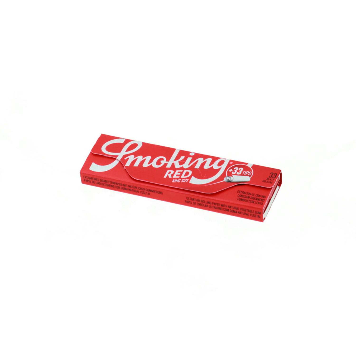 Zdjęcie przedstawia produkt Bibułka SMOKING Red King Size + Tipy.