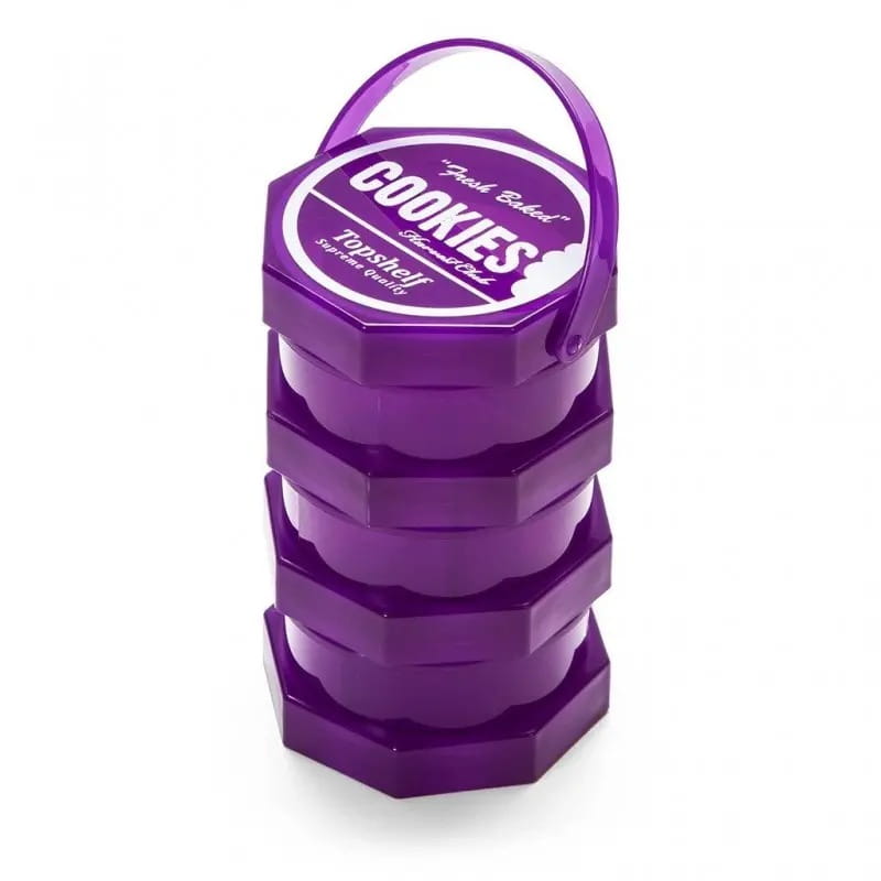 Zdjęcie przedstawia produkt Schowek zakręcany Cookies fioletowy 14 x 8,5cm.