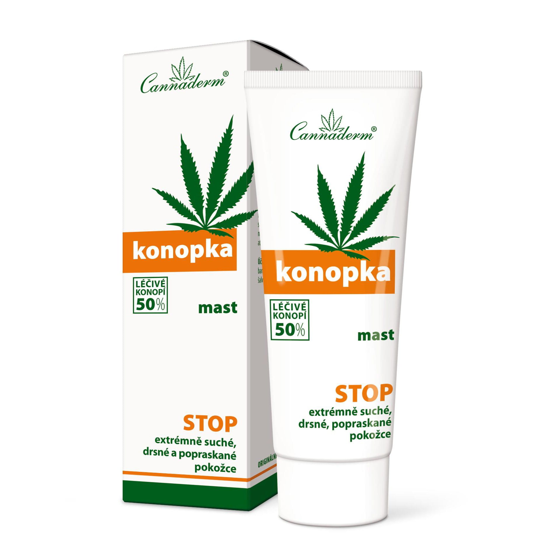 Zdjęcie przedstawia produkt Maść do Skóry Bardzo Suchej Cannaderm Konopka - 75g.