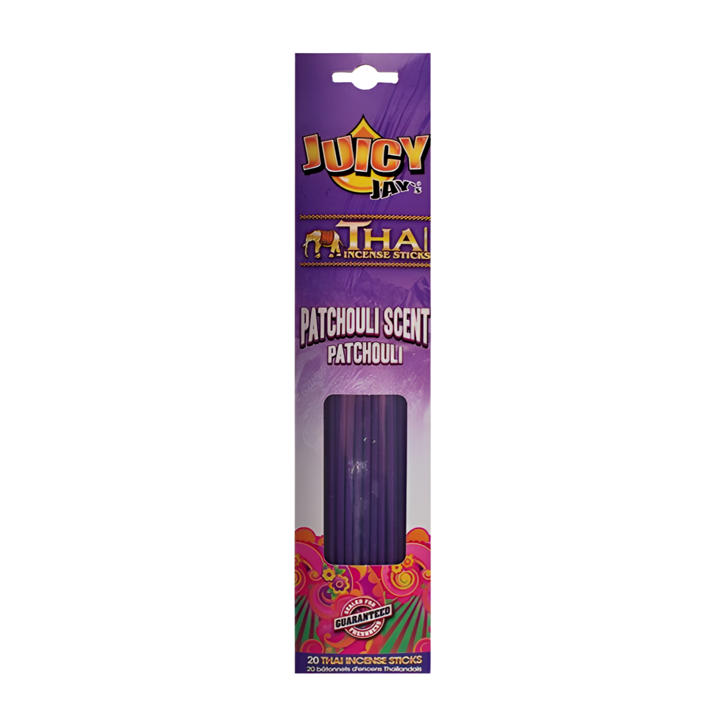 Zdjęcie przedstawia produkt Kadzidła Juicy Jay's patchouli 20szt/paczka.