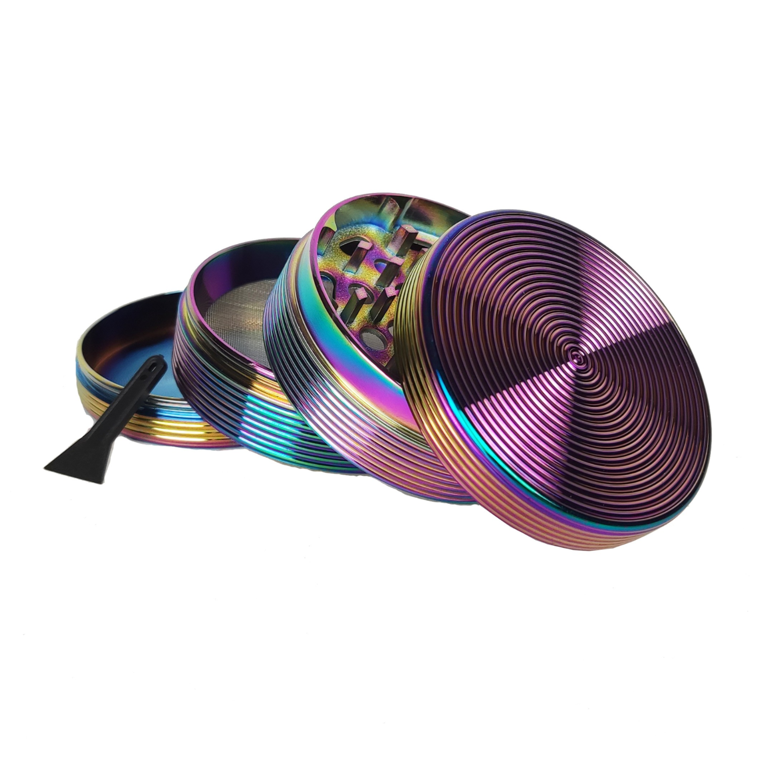 Zdjęcie przedstawia produkt Metalowy Młynek 4-częściowy Opalizujący 60mm.