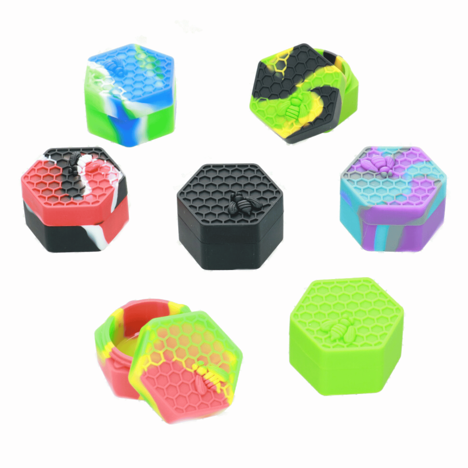 Zdjęcie przedstawia produkt Pojemnik Silikonowy 26 ml - Honeycomb MIX.