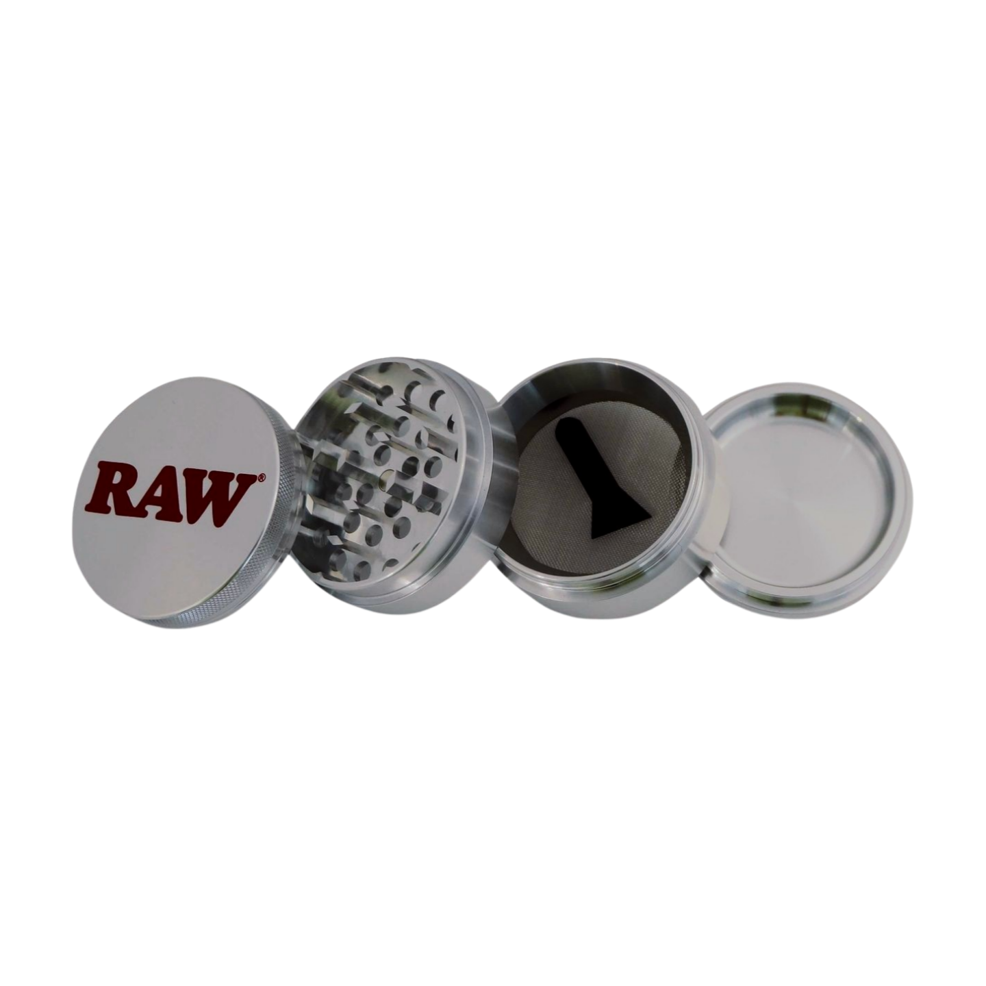 Zdjęcie przedstawia produkt Metalowy Młynek 4-częściowy RAW Grinder 56 mm.