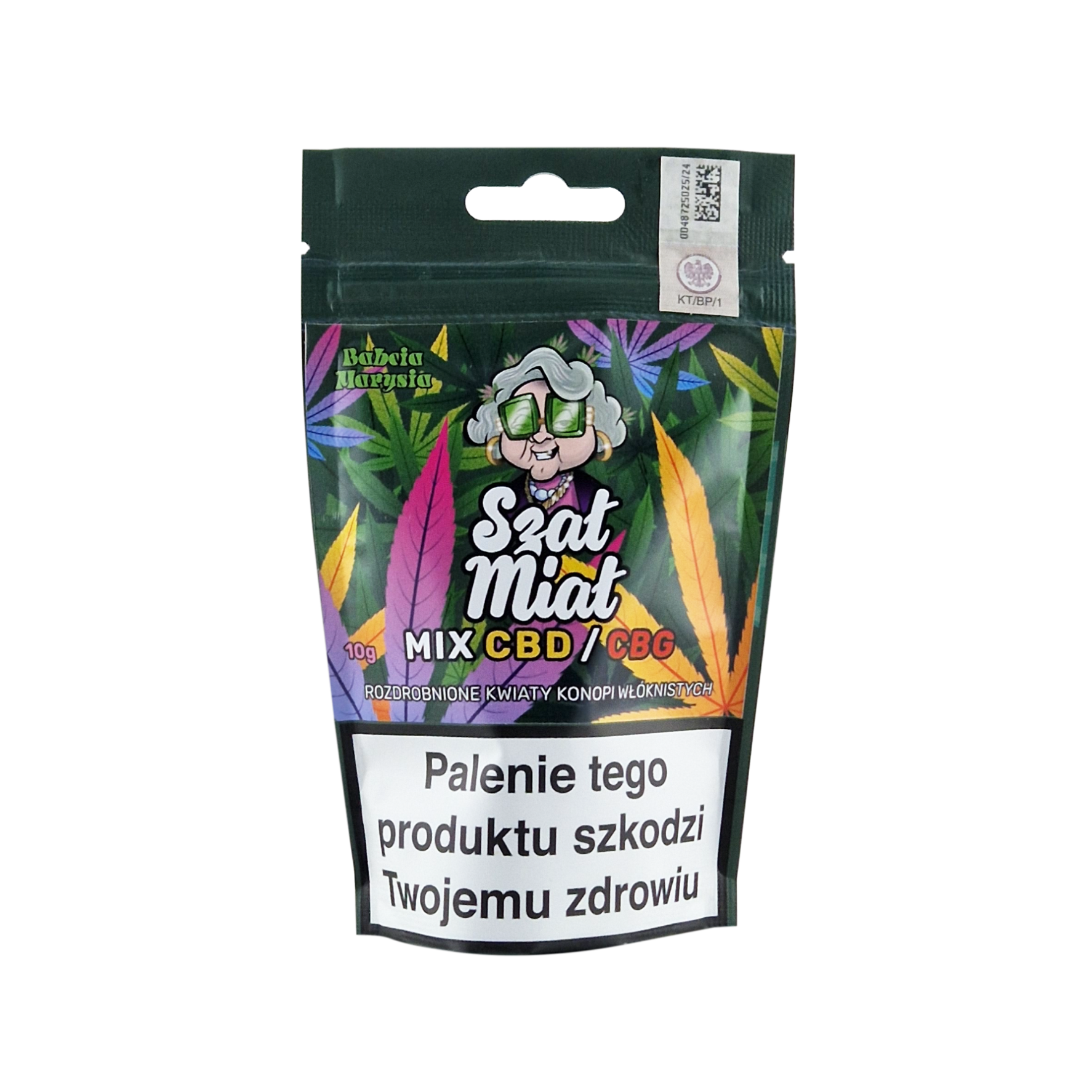 Zdjęcie przedstawia produkt Susz SZAŁ MIAŁ CBD / CBG 10g - Specjały Babci Marysi.