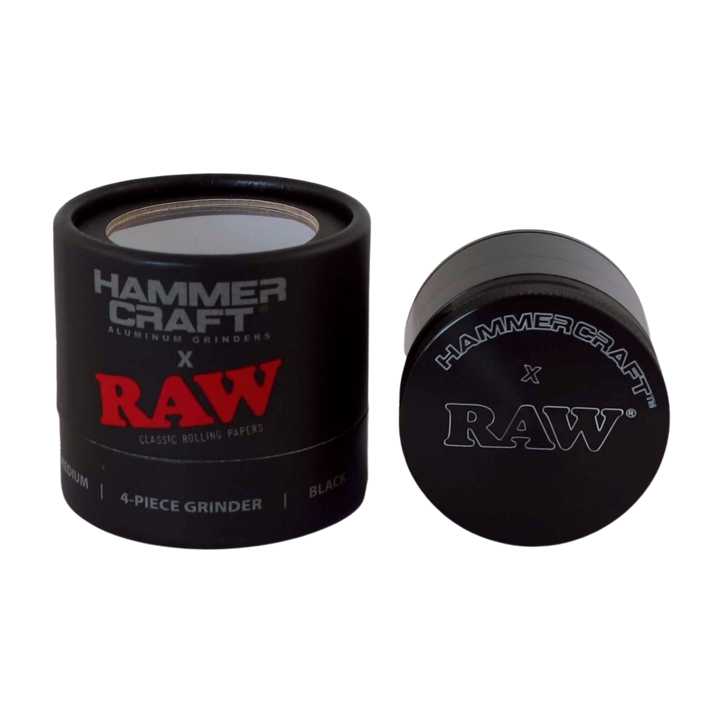 Zdjęcie przedstawia Młynek metalowy Hammercraft X RAW Black 4-część 55 mm.
