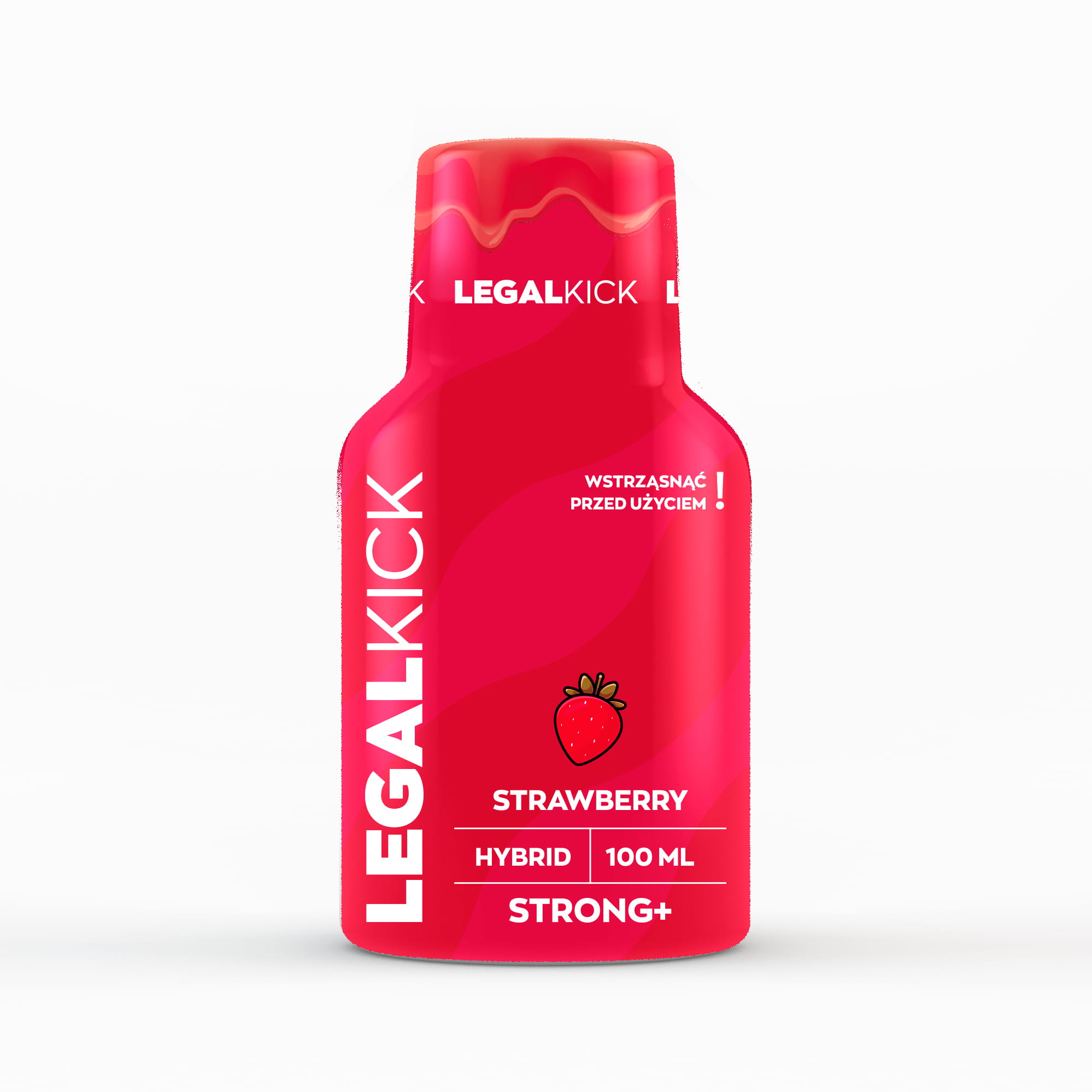 Zdjęcie przedstawia produkt SHOT KONOPNY LEGAL KICK - STRAWBERRY STRONG +.