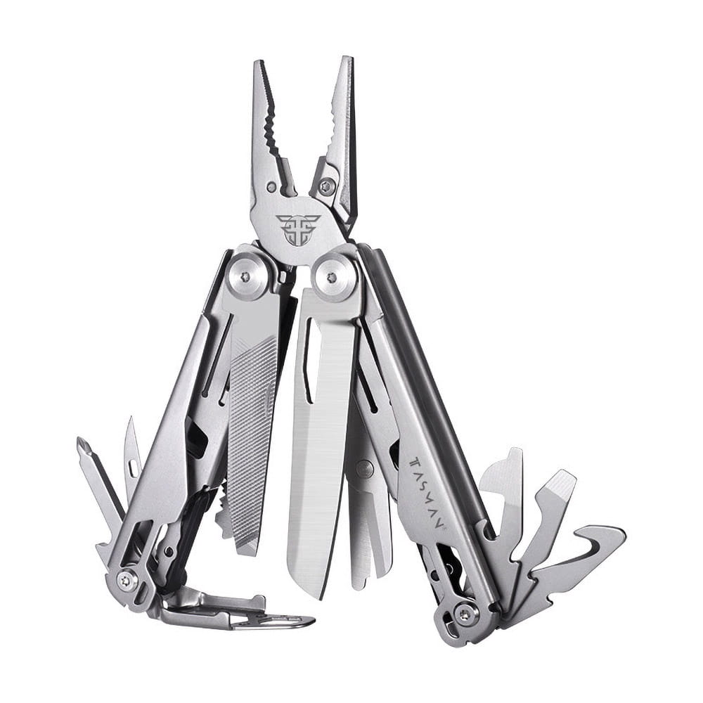 Zdjęcie przedstawia produkt Multitool TASMAN PRO 18 funkcji ze stali nierdzewnej srebrny.