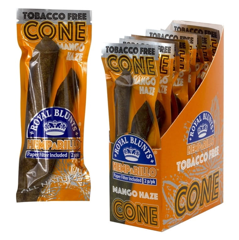 Zdjęcie przedstawia produkt BOX - 15 x Bibułka Royal Blunt Hemparillo - Mango.