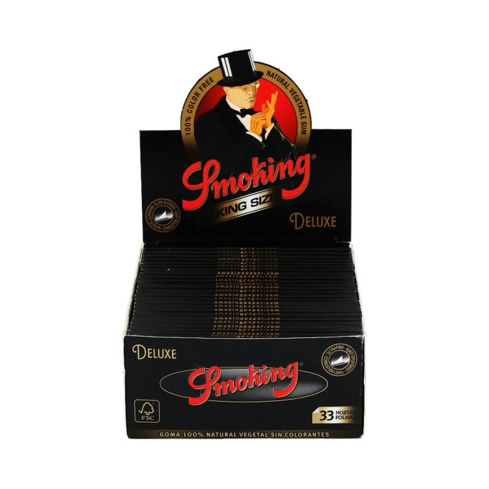 Zdjęcie przedstawia produkt BOX - 50 x Bibułki Smoking De Luxe King Size.