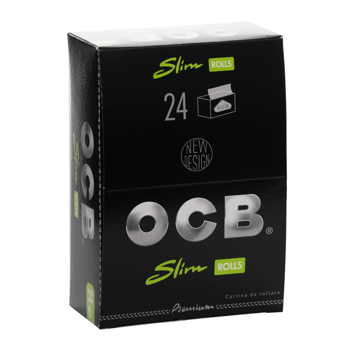 Zdjęcie przedstawia produkt BOX - 24 x Bibułka OCB Rolls Premium Slim 4m.