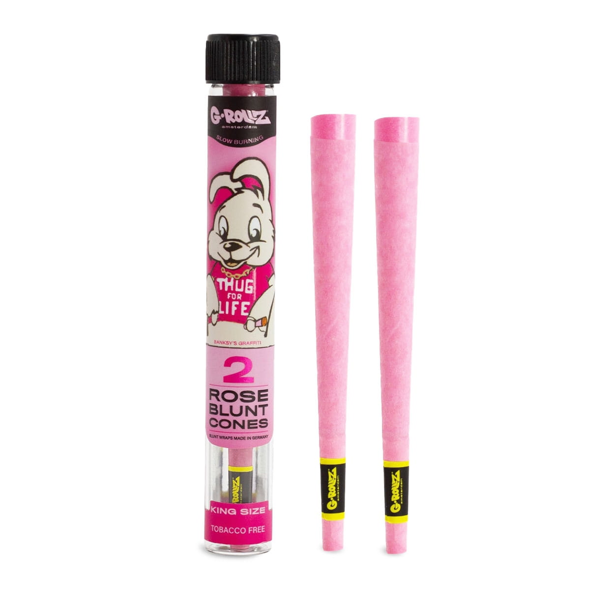 Zdjęcie przedstawia produkt Wrapy Konopne G-Rollz Banksy's Graffiti różowe - 2 szt..