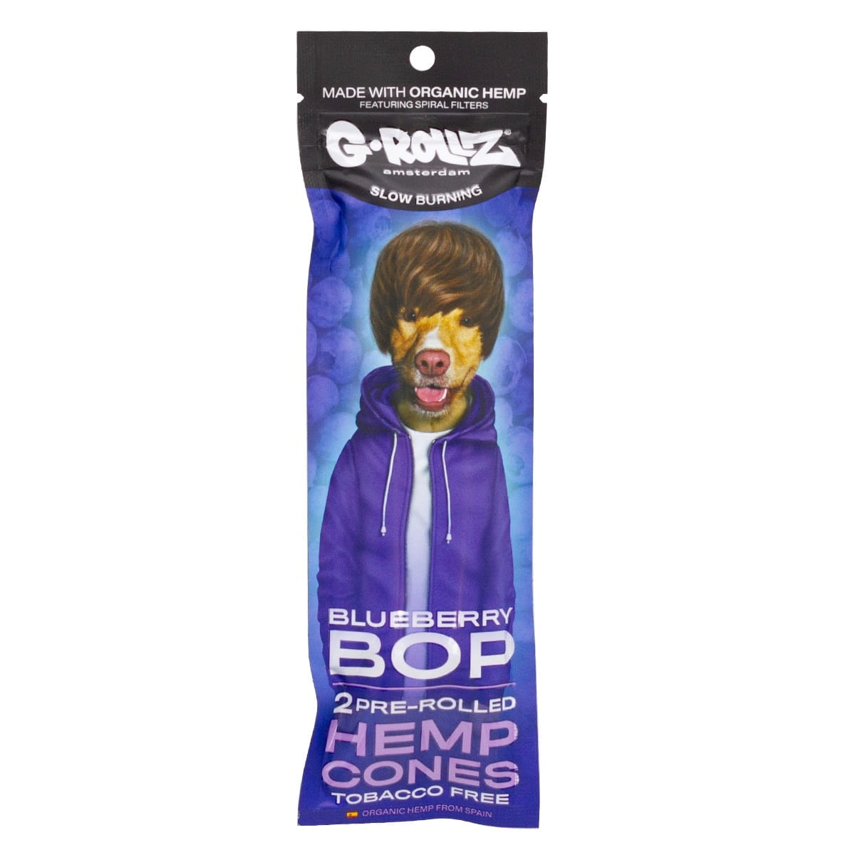 Zdjęcie przedstawia produkt Skręcone Wrapy Konopne G-Rollz Blueberry Pop - 2 szt..