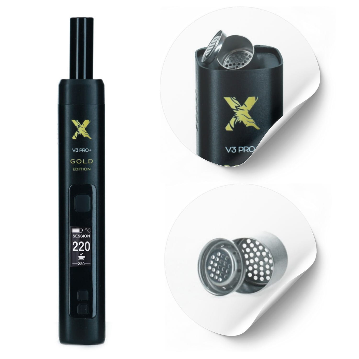 Zdjęcie przedstawia produkt X-Max V3 Pro+ Gold Edition + Kapsułka dozująca susz.