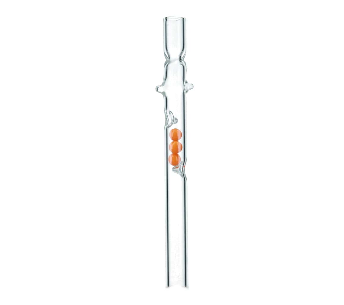 Zdjęcie przedstawia Lufka szklana S2 Neon Orange Spherule Strait 12cm.