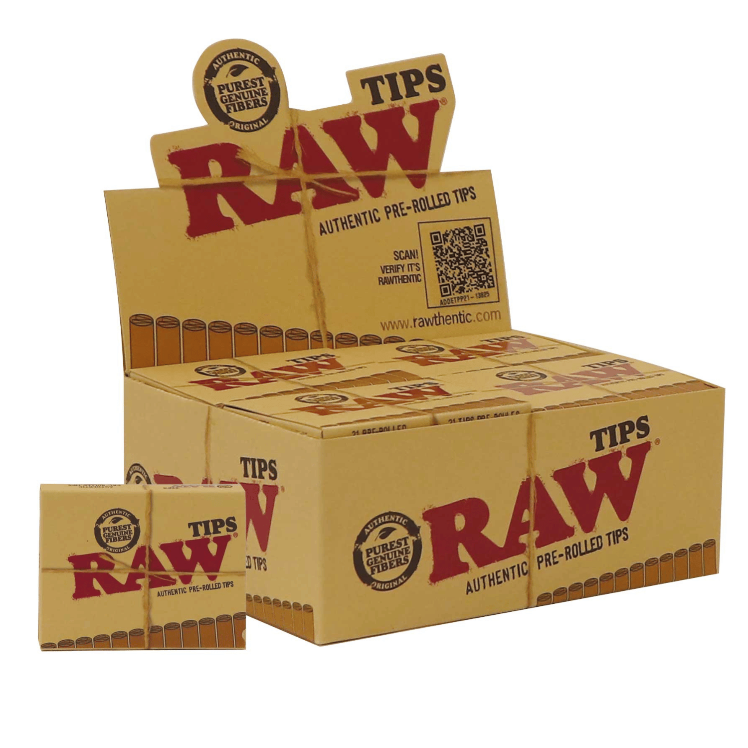 Zdjęcie przedstawia produkt BOX -20 X Filterki skręcone RAW PREROLLED TIPS.