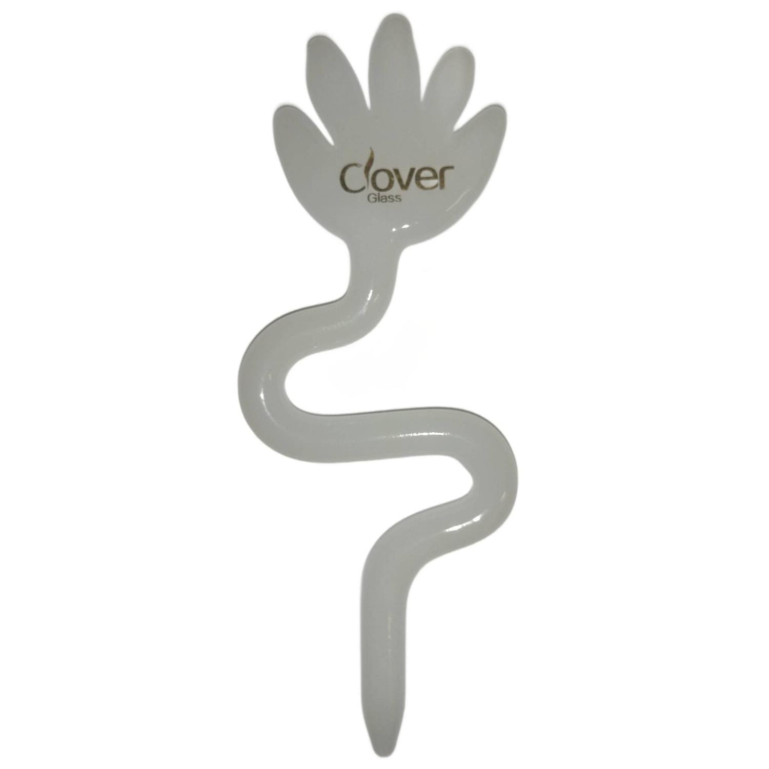Zdjęcie przedstawia produkt Dabber szklany "Biała Łapka" CLOVER HAND do olejku 10 cm.