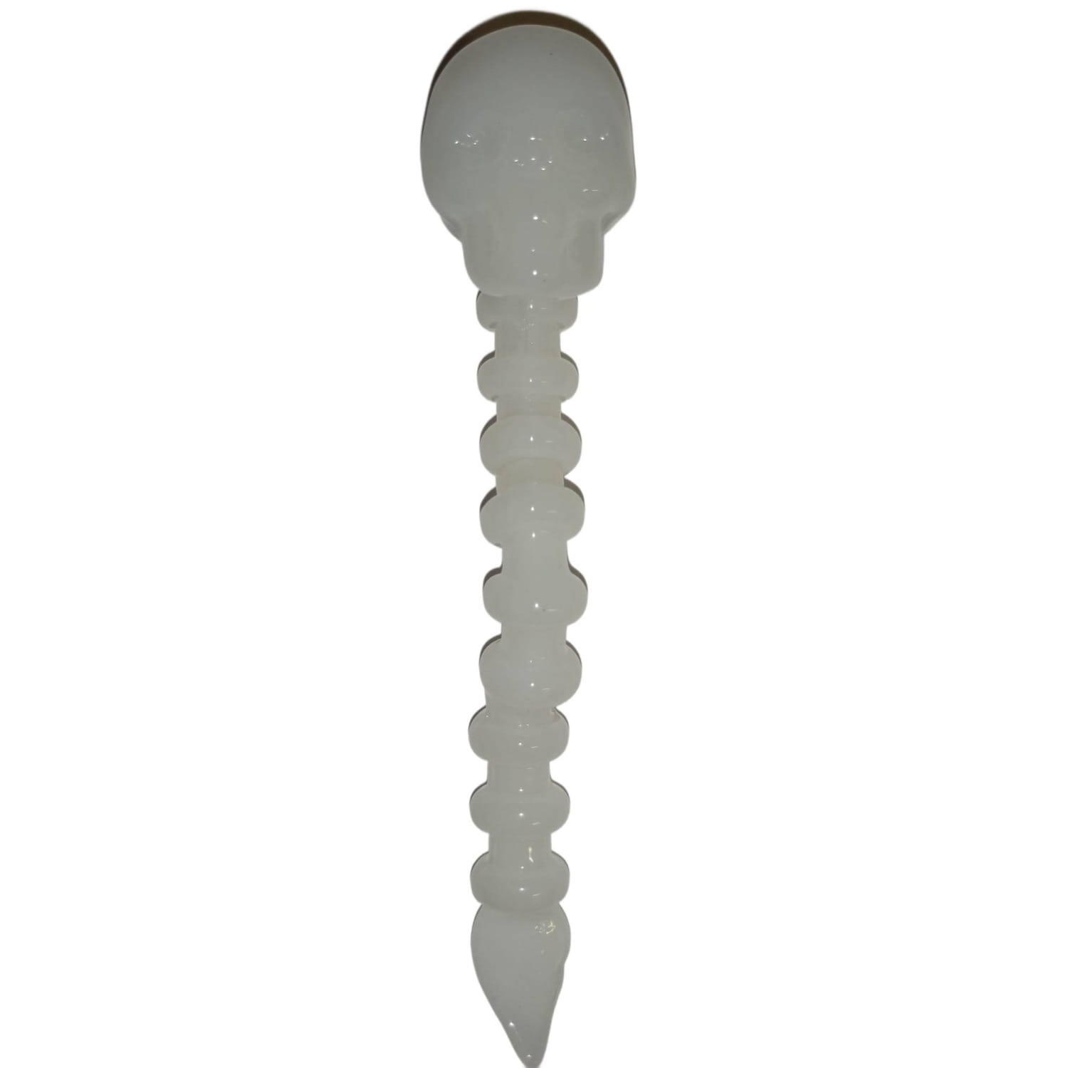 Zdjęcie przedstawia produkt Dabber Szklany "Biała Czaszka" CLOVER SKULL do olejku 12 cm.