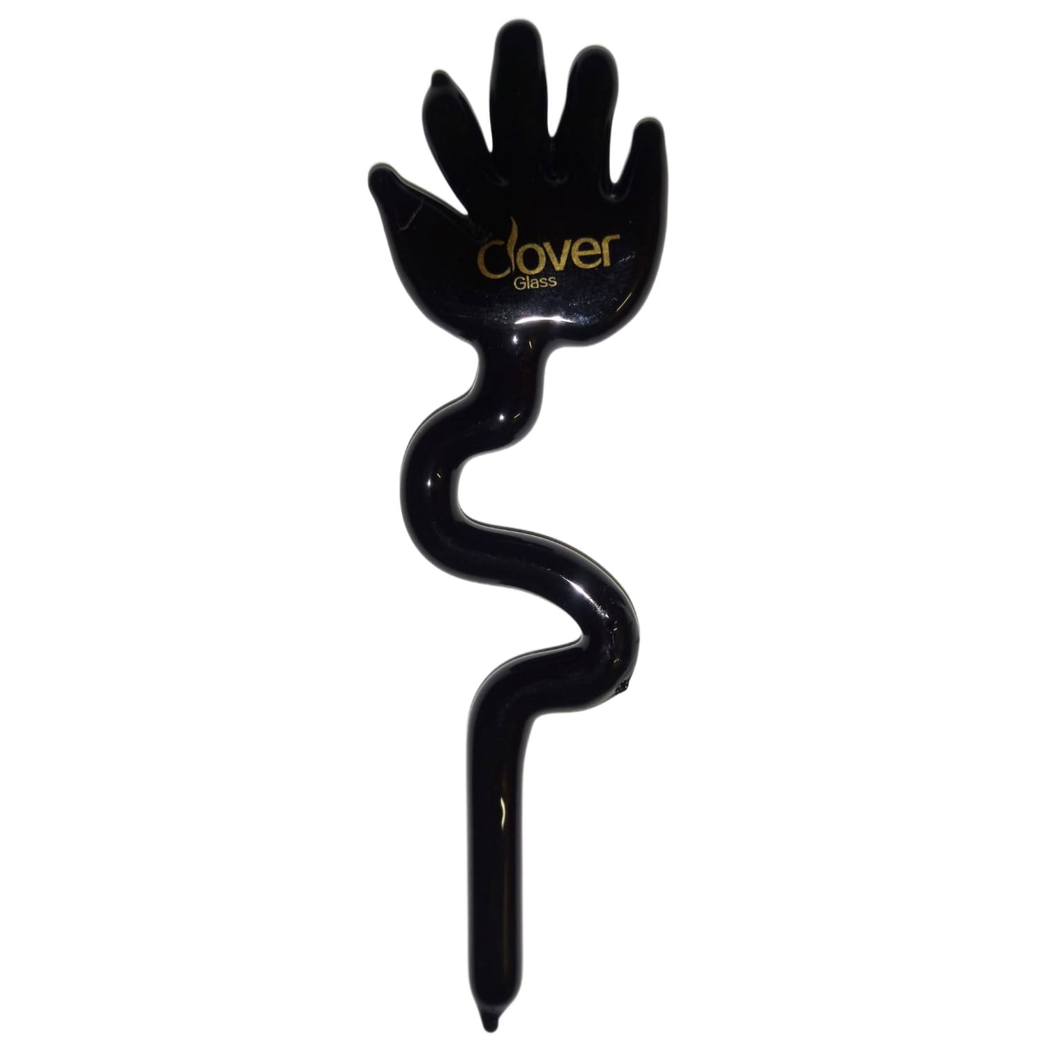 Zdjęcie przedstawia produkt Dabber szklany "Czarna Łapka" CLOVER HAND do olejku 10 cm.