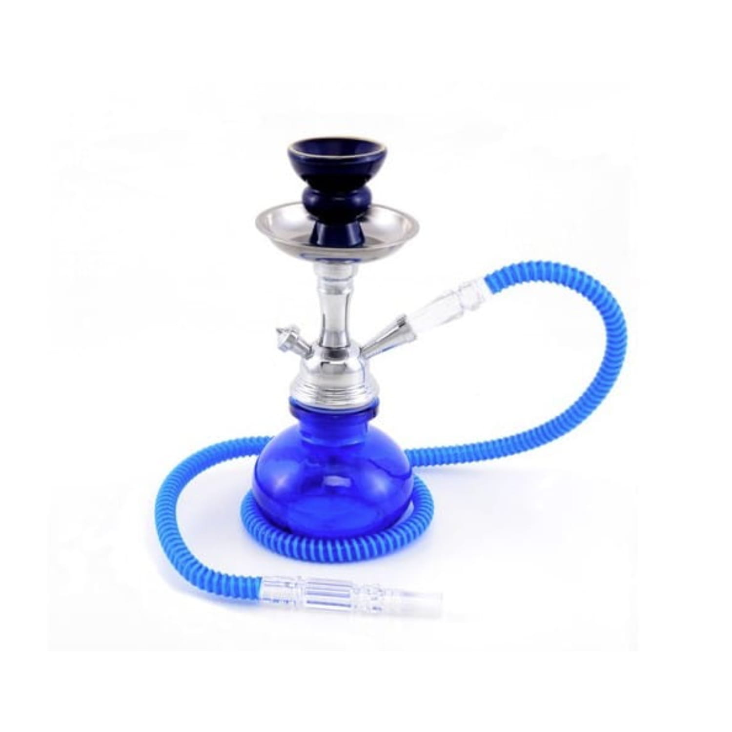 Zdjęcie przedstawia produkt Shisha TC Blue 25cm - niebieska szisza z jednym wężem.
