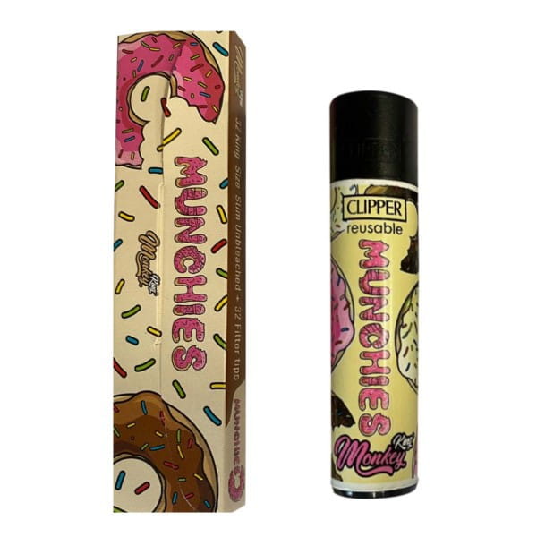 Zdjęcie przedstawia produkt Zestaw Bibułka Monkey King MUNCHIES King Size + Tips + Clipper.